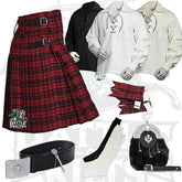Battle Of Kilts Men’s Tartan Kilt Outfit – 8-Piece Scottish Set with Premium Accessories